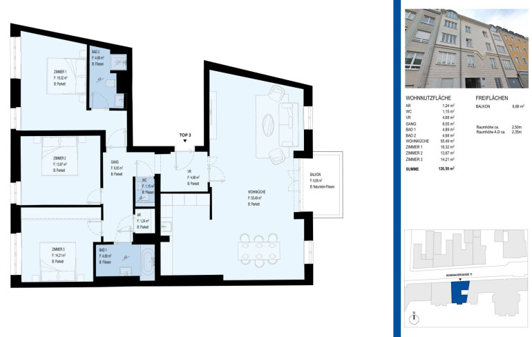 Wohnung - 1190, Wien - 1190! Erstbezug nach Sanierung! Klimatisierte 4-Zimmer Wohnung mit Balkon Nähe Rudolfinerhaus ab Mitte Oktober 26!