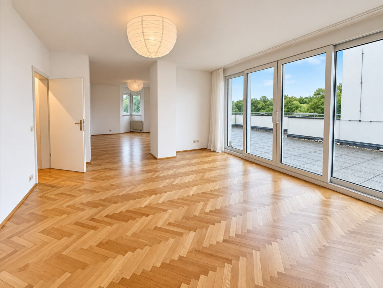 Wohnung - 8042, Graz,08.Bez.:Sankt Peter - Wohnen über den Dächern von Graz-St. Peter | 118 m², 65 m² Panoramaterrasse & 2 TG-Plätze