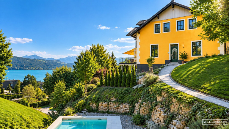 Haus - 9210, Pörtschach am Wörther See - PÖRTSCHACH | EXKLUSIVE VILLA IN PÖRTSCHACH – SEEBLICK, INFINITY-POOL & NUR CA. 200 METER VOM WÖRTHERSEE | ZELLMANN IMMOBILIEN