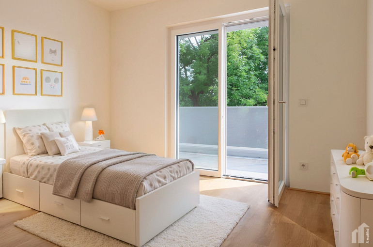 Wohnung - 4050, Traun - Wohnen im Park: Neue 3-Raum Eigentumswohnung mit Kühlung direkt im Stadtzentrum