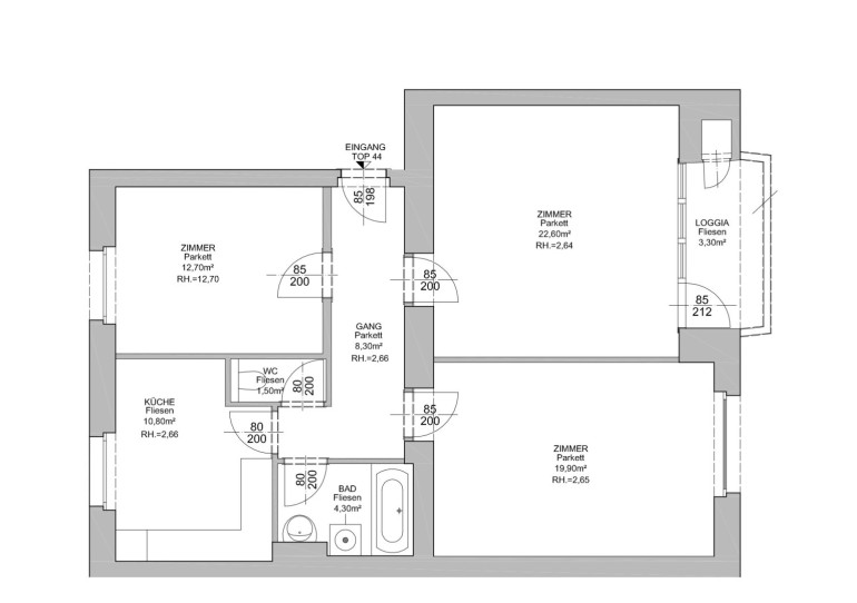 Wohnung - 1190, Wien - 1190! 3-Zimmer-Wohnung mit Loggia in Grünruhelage ab März 2027! ERSTBEZUG NACH GENERALSANIERUNG!