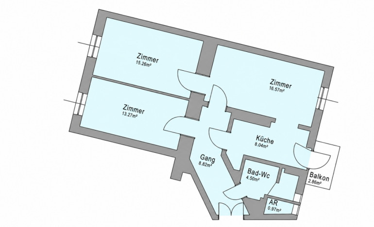 Wohnung - 8020, Graz - Wohngefühl mit Weitblick | 3 Zimmerwohnung mit Balkon