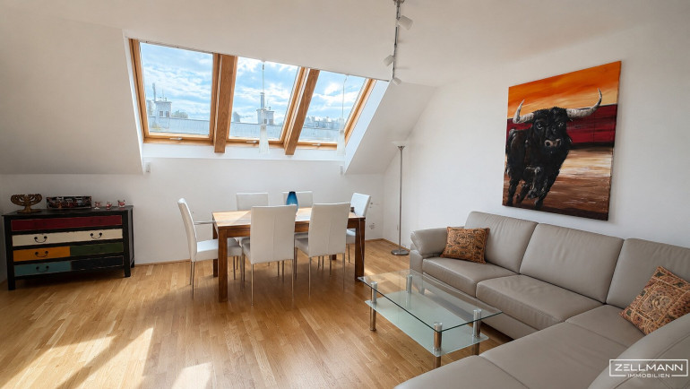 Wohnung - 1120, Wien - ZWEI TERRASSEN. EIN LEBENSGEFÜHL. – Dachgeschoss mit Galerie & Loftflair | ZELLMANN IMMOBILIEN
