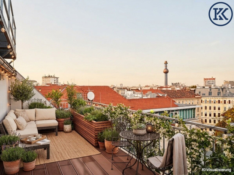 Wohnung - 1090, Wien,Alsergrund - Wohnen über den Dächern Wiens - Exklusive Dachgeschosswohnung mit Galerie & Terrassen