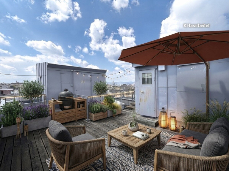Wohnung - 1030, Wien - Erstbezug nach Generalsanierung! Klimatisiertes 4-Zimmer DG mit Terrasse, Dachterrasse + Traumblick, 1030!