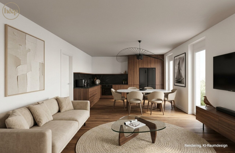 Wohnung - 2821, Lanzenkirchen - Wohnküche mit Zugang zur Loggia: 2-ZimmerWohnung zum Wohlfühlen.